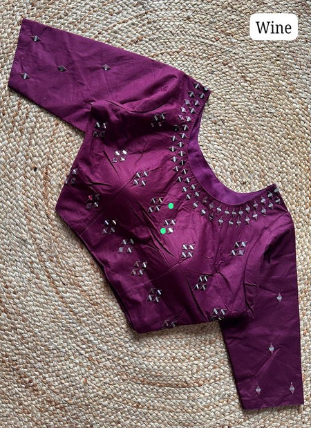 Real Mirror 1 By Ruhi Designer Heavy Cotton With Real Mirror Handwork Blouses Wholesale Online
